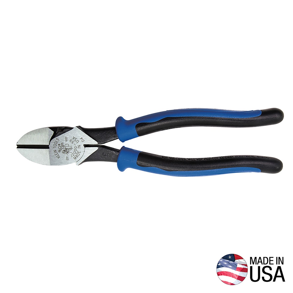 Klein® Journeyman™ J2000-59 2000 Angled Head Heavy Duty Cutting Plier, 9/32 in Nominal, 1.25 in L x 1.203 in W x 0.625 in THK Jaw Steel Jaw, 9 in OAL