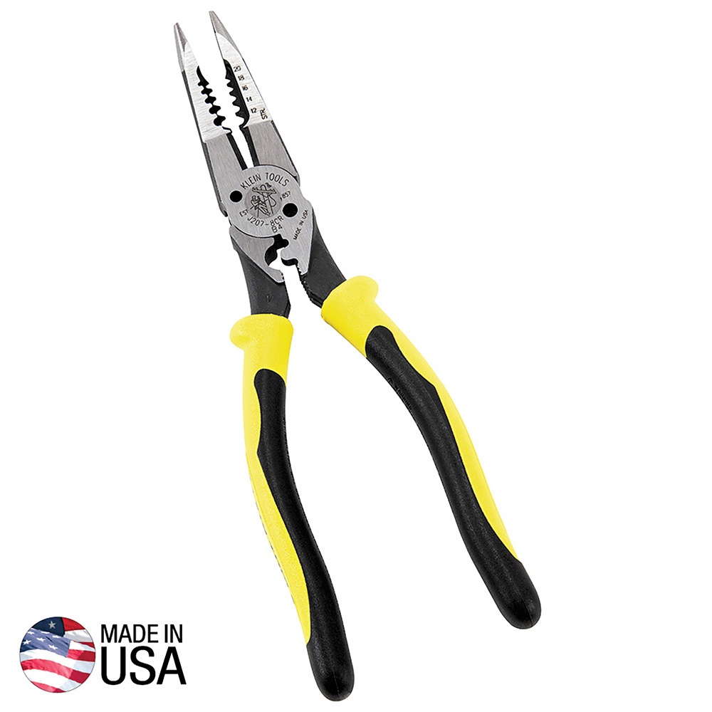 Klein® Journeyman J207-8CR All-Purpose Plier, Steel Jaw, 2.188 in L x 1 in W Jaw, 8-5/8 in OAL