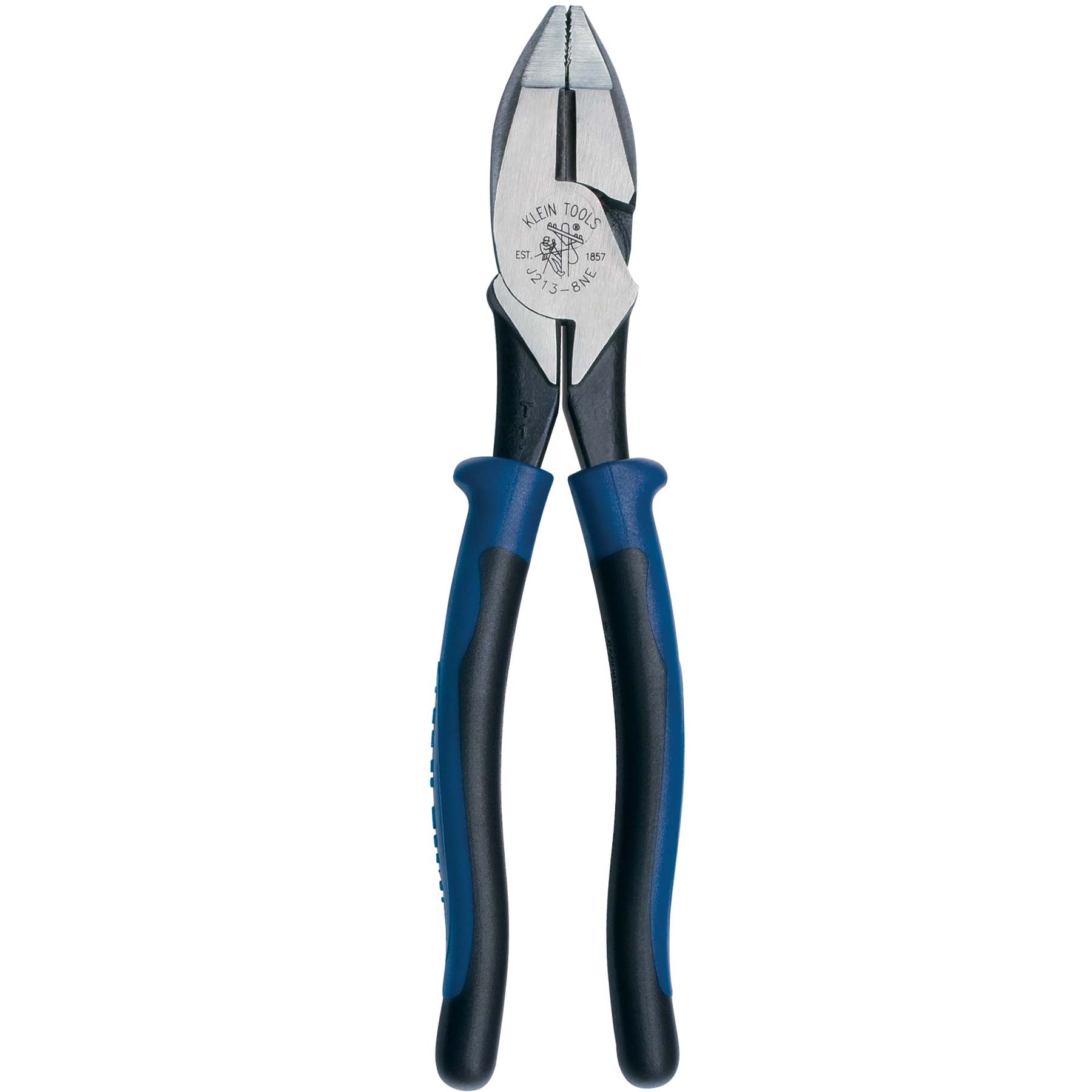 Klein® Journeyman™ J2138NE Adjustable High Leverage New England Nose Side Cutting Plier, 1.438 in L x 1.188 in W x 0.625 in THK Jaw Steel Jaw, Flush Cut, 8.89 in OAL
