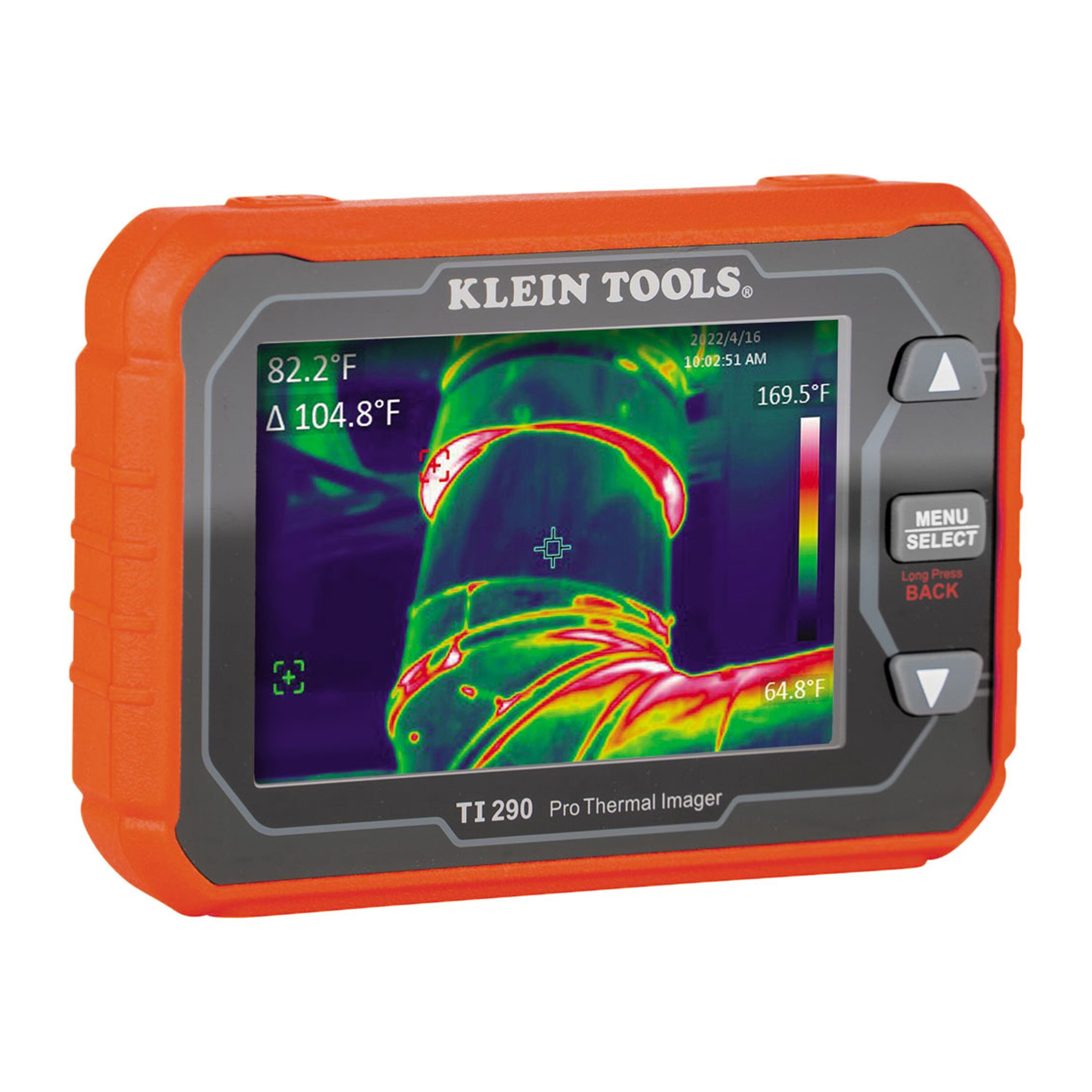 Klein® TI290 Rechargeable Pro Thermal Imager, TFT LCD Display, -4 to 752 deg F, 480 x 320 pixel Resolution, Power Source: Lithium-Ion Battery