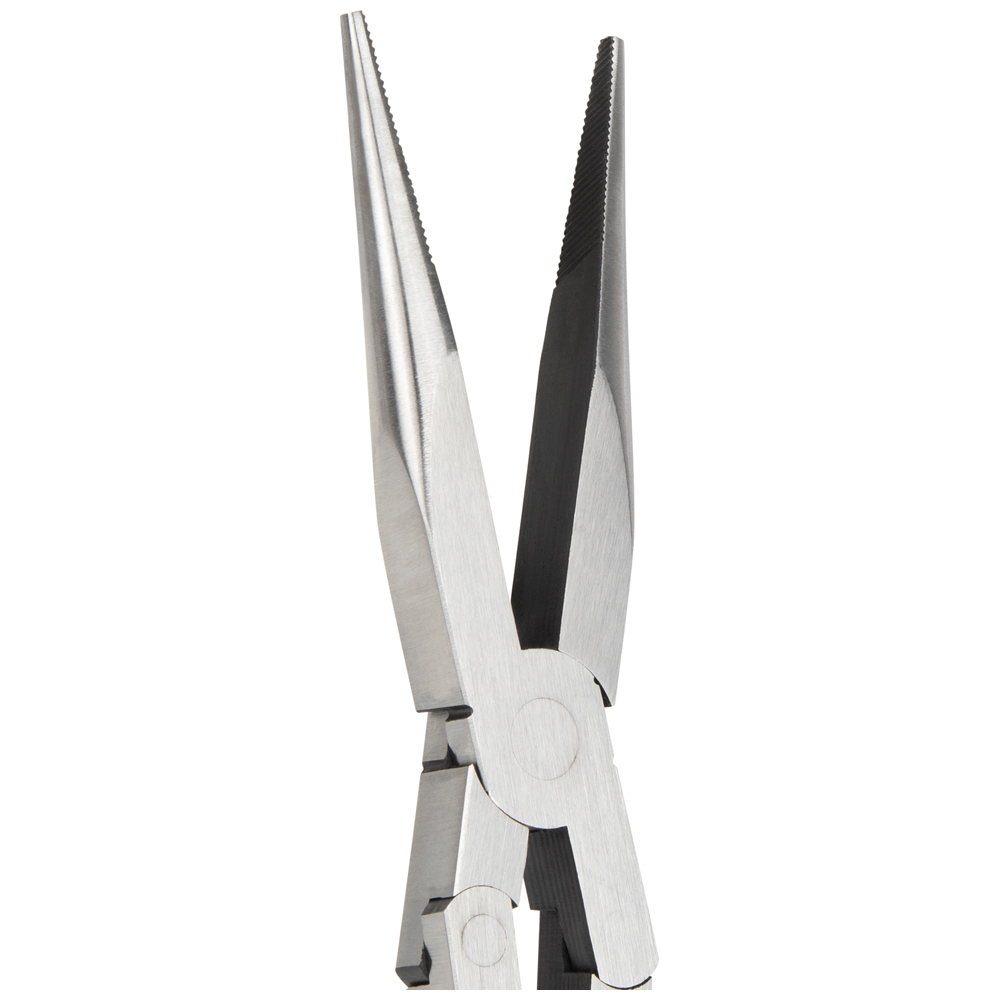 Klein® 71400 Long Reach Pliers, Knurled/Straight Steel Jaw, 3.15 in L 0.75 in W Jaw, 13.23 in OAL