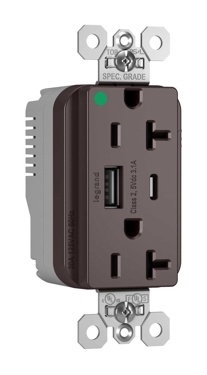 Pass & Seymour® PTTR20HACUSB Receptacles & USB Ports
