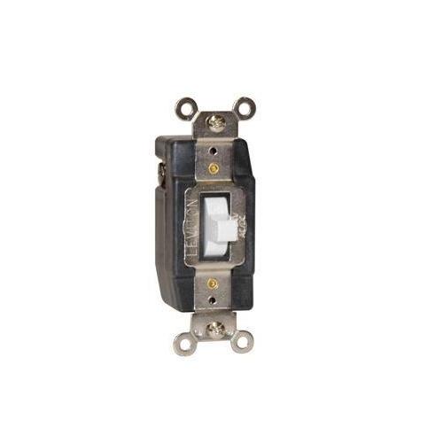 Leviton® 1081-W Center OFF Grounding Low Voltage Momentary Contact Standard AC Quiet Toggle Switch, 24 V AC/DC, 3 A, SPDT Contact