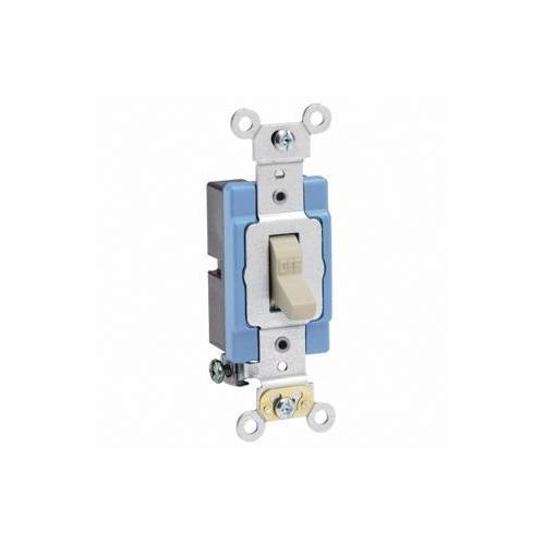 Leviton® 1201-2I Self-Grounding AC Quiet Toggle Switch, 120/277 V AC, 15 A, 1/2, 2 hp Power Rating