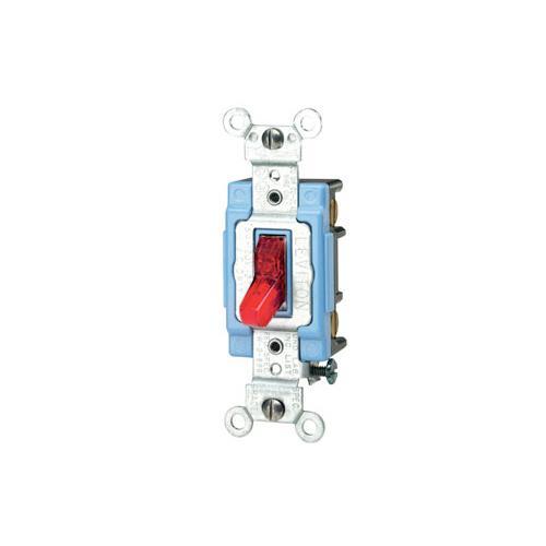 Leviton® 1203-PLR 3-Way Self-Grounding Toggle Switch, 120 V AC, 15 A, 1/2 hp Power Rating