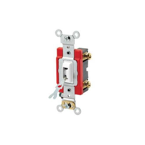 Leviton® 1221-2WL Extra Heavy Duty Tamper Resistant Toggle Switch, 120/277 V AC, 20 A, 1/2 hp Power Rating