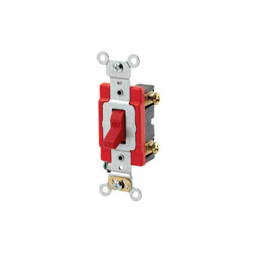 Leviton® 1221-2R Self-Grounding AC Quiet Toggle Switch, 120/277 V AC, 20 A, 800 W, 1000 VA Power Rating