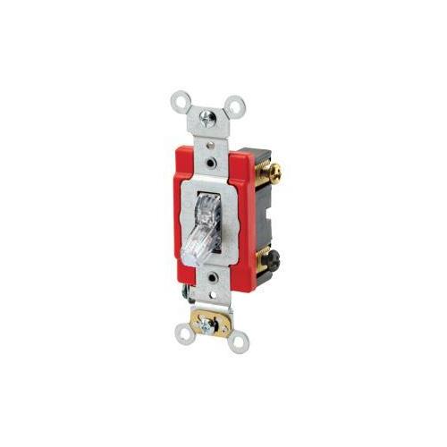Leviton® 1222-PLC Self-Grounding AC Quiet Toggle Switch, 120 V AC, 20 A, 1 hp Power Rating