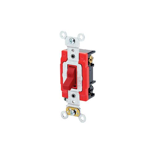 Leviton® 1223-2R 3-Way Self-Grounding AC Quiet Toggle Switch, 120/277 V AC, 20 A, 800 W, 1000 VA Power Rating