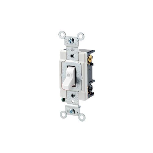 Leviton® 1223-SW 3-Way Grounding AC Quiet Toggle Switch, 120/277 V AC, 20 A, 800 W, 1000 VA Power Rating