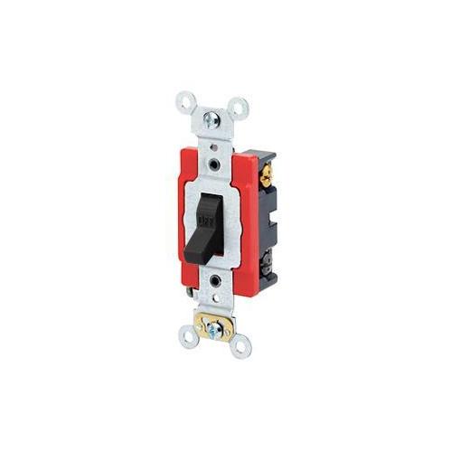Leviton® 1224-2E 4-Way Self-Grounding Toggle Switch, 120/277 V AC, 20 A, 800 W, 1000 VA Power Rating