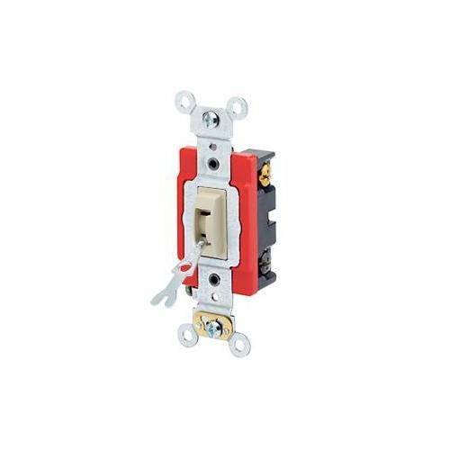 Leviton® 1224-2IL Self-Grounding AC Quiet Toggle Switch, 120/277 V AC, 20 A, 1/2 hp Power Rating