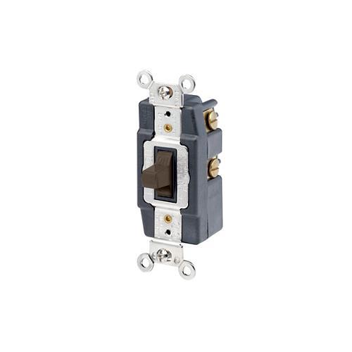 Leviton® 1257 Grounding Momentary Contact Toggle Switch, 120/277 V AC, 20 A, 800 W, 1000 VA Power Rating, SPDT Contact