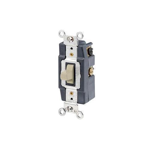 Leviton® 1288-I Extra Heavy Duty Toggle Switch, 120/277 V AC, 30 A, 1/2, 2 hp Power Rating, SPDT Contact