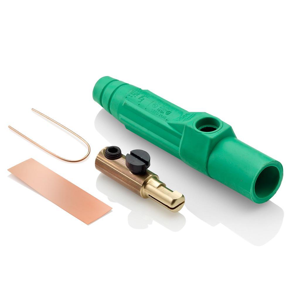 Leviton® Rhino-Hide® 15D21-UG 1-Pole Cam Type Taper Nose While-in-Use Detachable Male Plug, 12 to 24 V AC/DC, 150 A, 8 to 2 AWG Wire, Single Setscrew, NEMA 3R