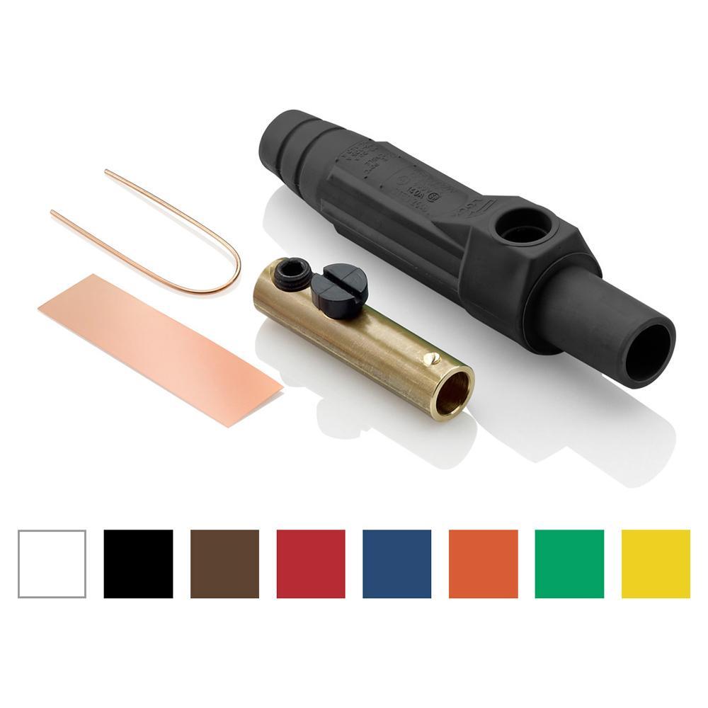 Leviton® 15D22-UE 1-Pole Cam Type Taper Nose Detachable Female Plug, 12 to 24 V AC/DC, 150 A, 8 to 2 AWG Wire, Single Setscrew, NEMA 3R