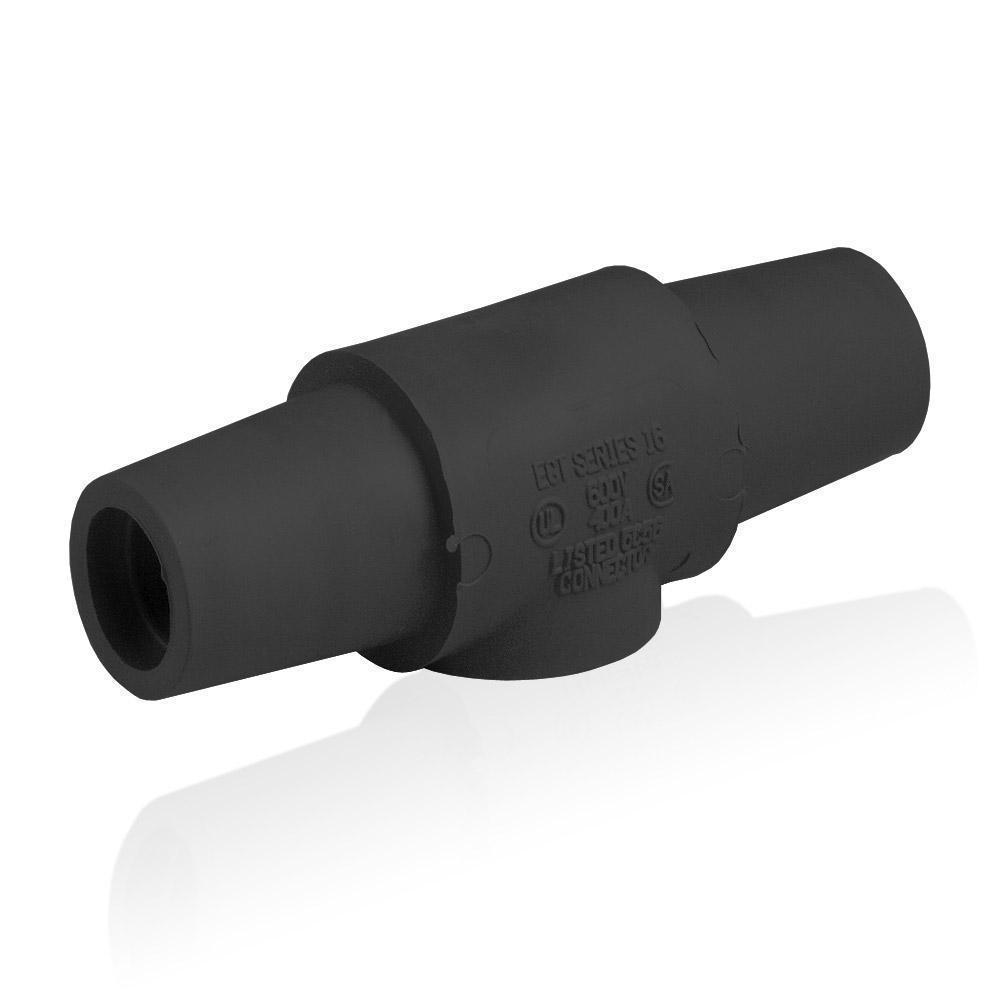 Leviton® Rhino-Hide® 16A24-UE 1-Pole Cam Type Taper Nose Multi-Way Connector, 600 V AC/DC, 400 A, Female x Female, Santroprene TPV Housing