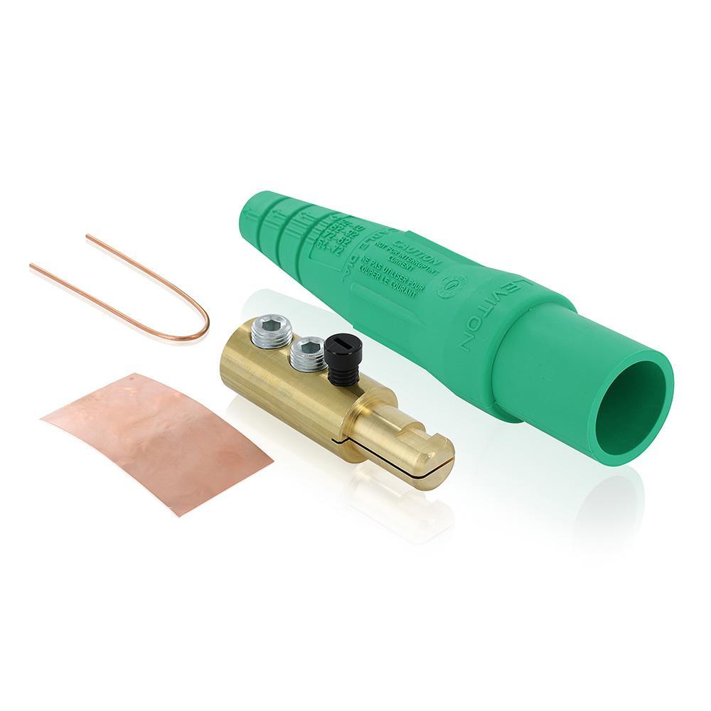 Leviton® 16D24-UG 1-Pole Cam Type Taper Nose Detachable Male Plug, 600 V AC, 400 A, 2 to 4/0 AWG Wire, Double Set Screw, NEMA 3R
