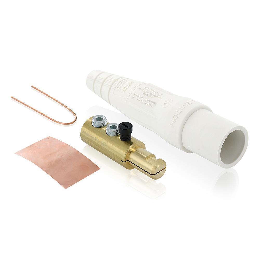 Leviton® 16D24-UW 1-Pole Cam Type Taper Nose Detachable Male Plug, 600 V AC, 400 A, 2 to 4/0 AWG Wire, Double Set Screw, NEMA 3R