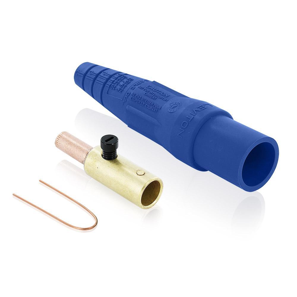 Leviton® Rhino-Hide® 16D28-UB 16 Series 1-Pole Cam Type Taper Nose While-in-Use Detachable Male Plug, 600 V AC, 400 A, 3/0 to 4/0 AWG Wire, Crimped Connection, NEMA 3R NEMA Rating
