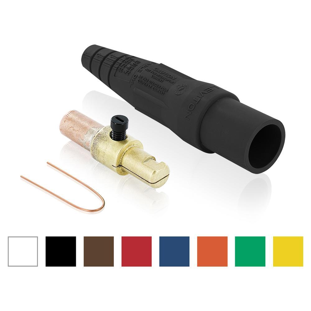 Leviton® 16D28-UE 1-Pole Cam Type Taper Nose Detachable Male Plug, 600 V AC, 400 A, 3/0 to 4/0 AWG Wire, Crimped Connection, NEMA 3R NEMA Rating