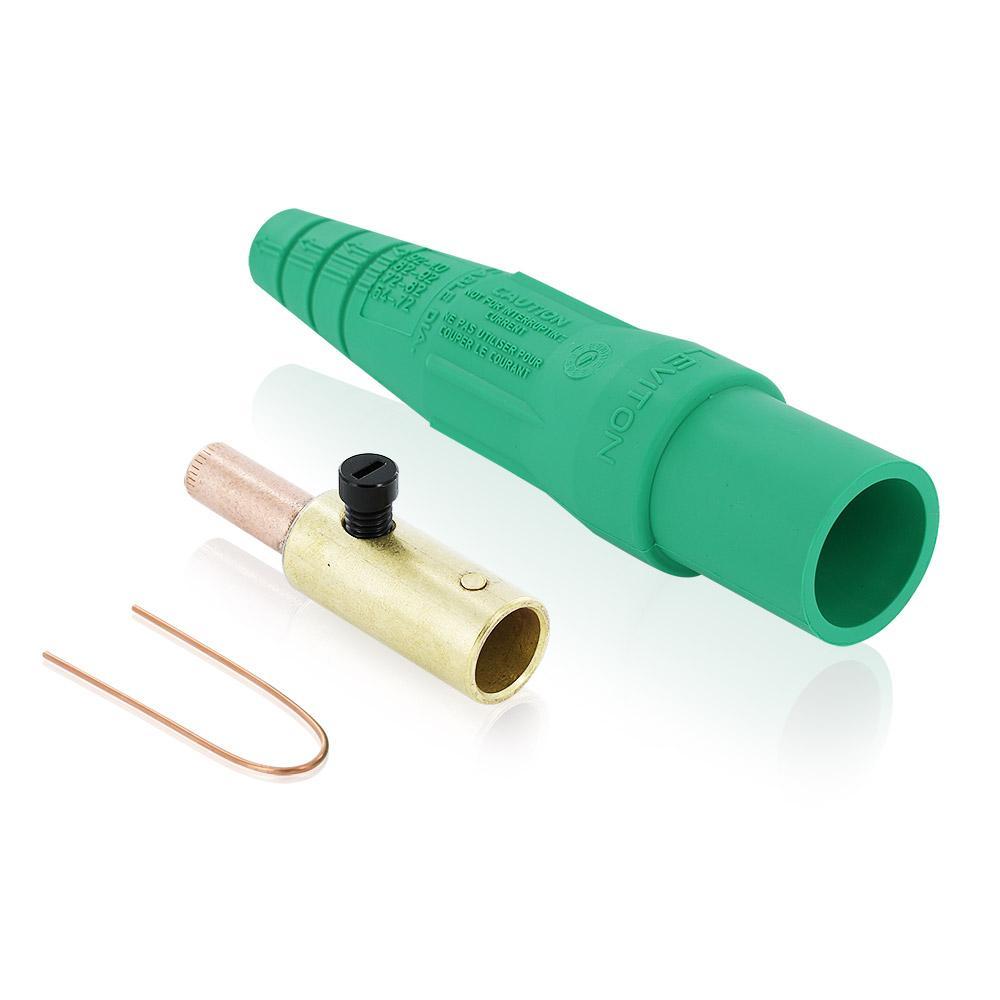 Leviton® Rhino-Hide® 16D28-UG 16 Series 1-Pole Cam Type Taper Nose While-in-Use Detachable Male Plug, 600 V AC, 400 A, 3/0 to 4/0 AWG Wire, Crimped Connection, NEMA 3R NEMA Rating