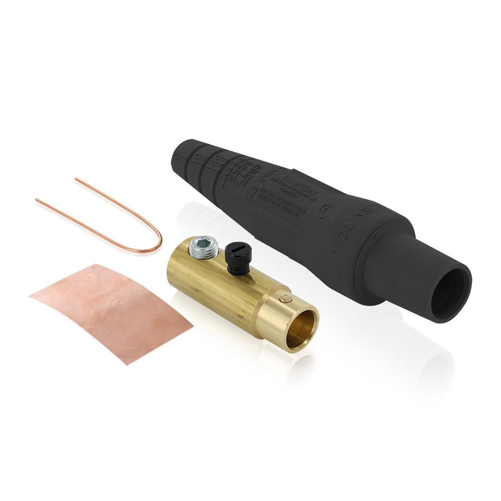 Leviton® 16D32-UE 16 Series 1-Pole Cam Type Taper Nose While-in-Use Detachable Female Plug, 600 V AC, 400 A, 2/0 to 4/0 AWG Wire, Single Setscrew Connection, NEMA 3R NEMA Rating
