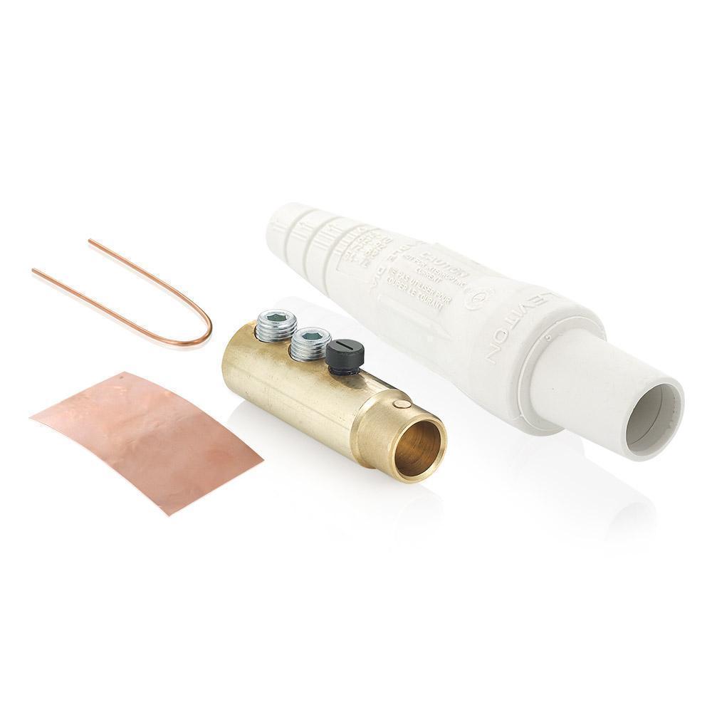 Leviton® 16D33-UW 1-Pole Cam Type Taper Nose Detachable Female Plug, 600 V AC, 400 A, 2/0 to 4/0 AWG Wire, Double Set Screw, NEMA 3R