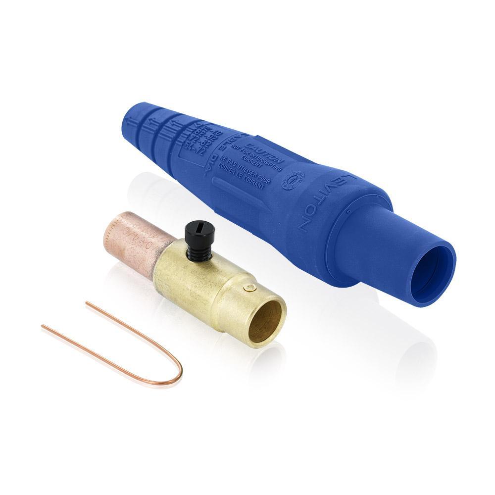 Leviton® Rhino-Hide® 16D37-UB 16 Series 1-Pole Cam Type Taper Nose While-in-Use Detachable Female Plug, 12 to 24 V AC/DC, 400 A, 3/0 to 4/0 AWG Wire, Crimped Connection, NEMA 3R NEMA Rating