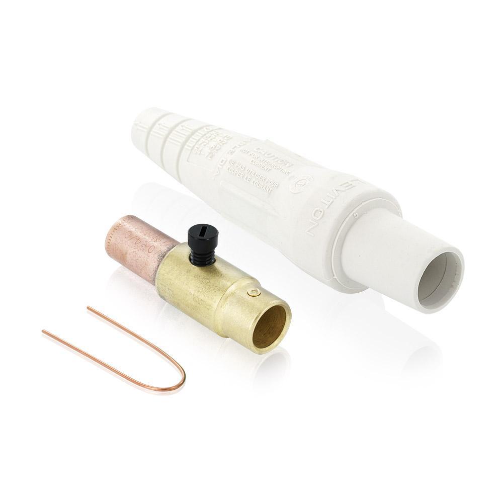 Leviton® Rhino-Hide® 16D37-UW 16 Series 1-Pole Cam Type Taper Nose While-in-Use Detachable Female Plug, 12 to 24 V AC/DC, 400 A, 3/0 to 4/0 AWG Wire, Crimped Connection, NEMA 3R NEMA Rating