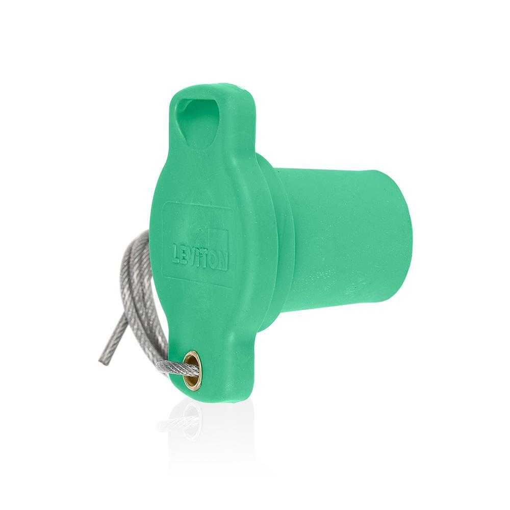 Leviton® Rhino-Hide® 16P21-UG Cam Type Male Protective Cap, Green