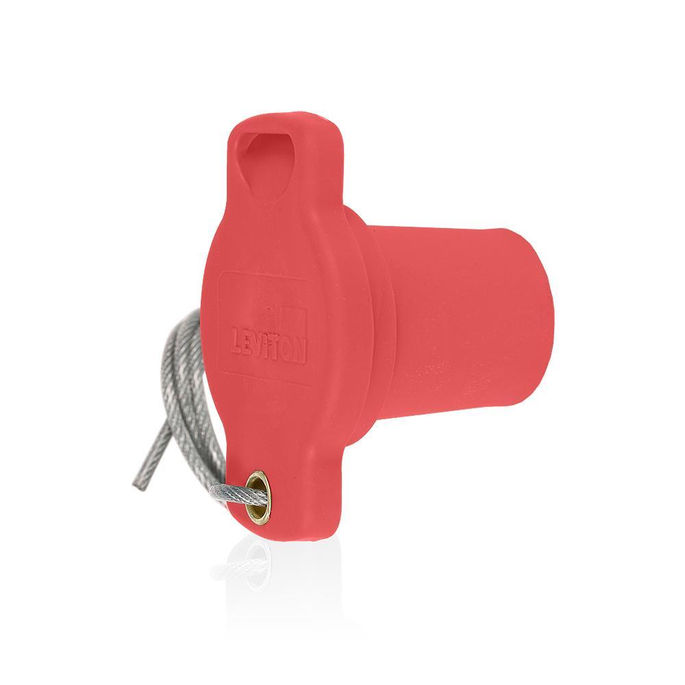 Leviton® Rhino-Hide® 16P21-UR Cam Type Male Protective Cap, Red