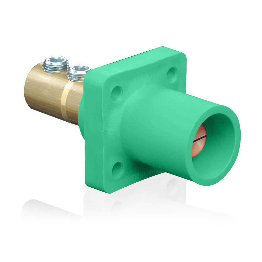 Leviton® 16R21-UG 16 Series 90 deg Cam Type Male Taper Nose Single Pole Receptacle, 600 V AC, 400 A, 1/0 to 4/0 AWG Wire, Double Set Screw Connection, NEMA 3R NEMA Rating