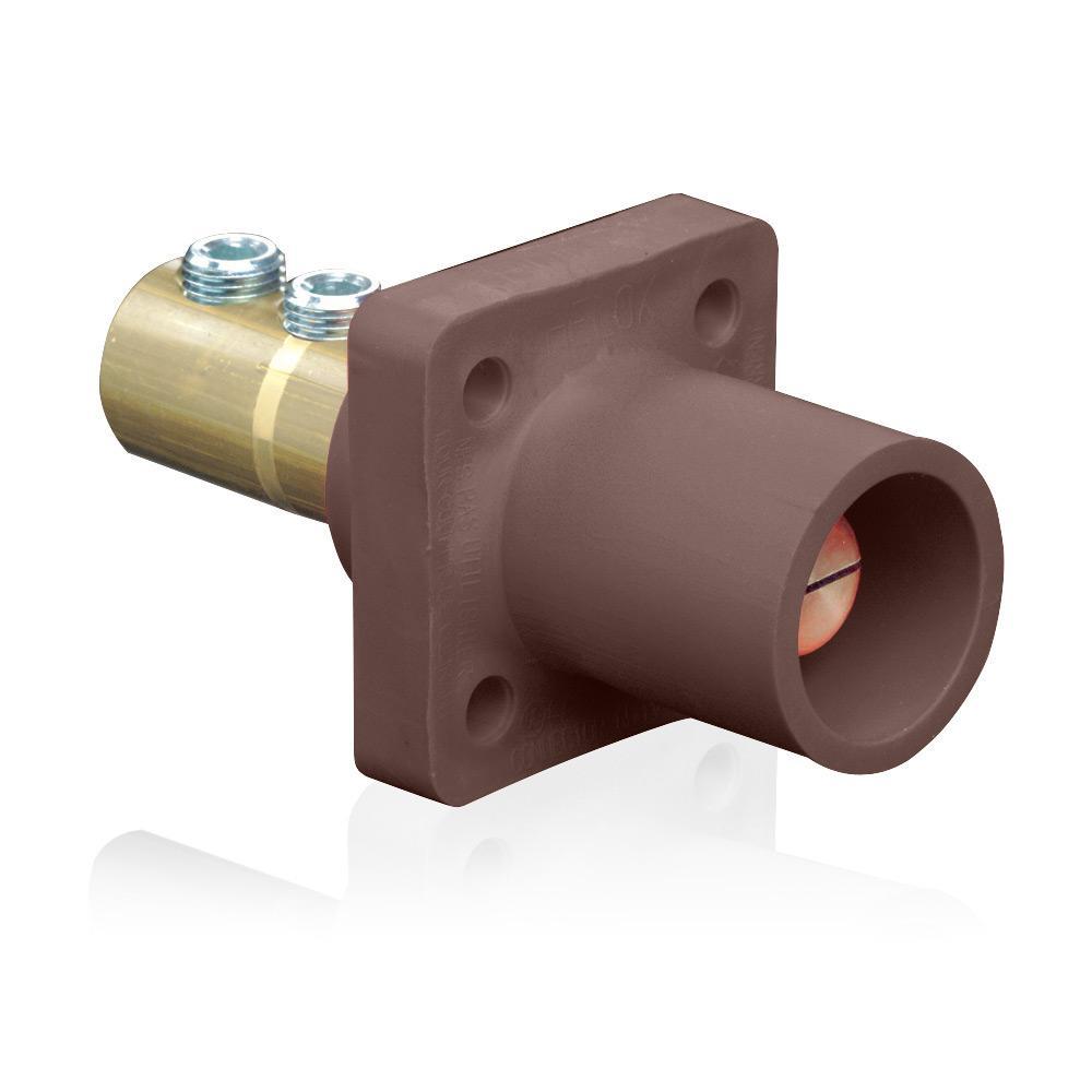 Leviton® 16R21-UH 16 Series 90 deg Cam Type Male Taper Nose Single Pole Receptacle, 600 V AC, 400 A, 1/0 to 4/0 AWG Wire, Double Set Screw Connection, NEMA 3R NEMA Rating