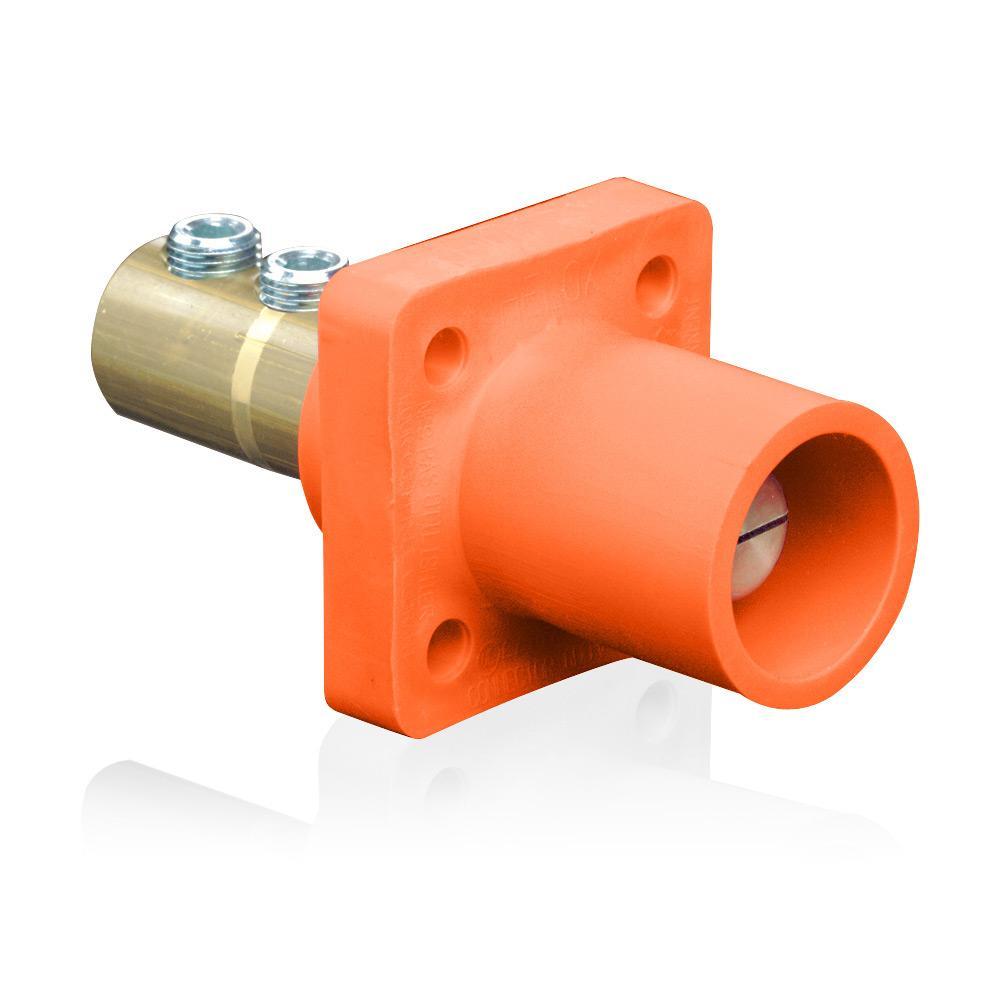 Leviton® 16R21-UO 16 Series 90 deg Cam Type Male Taper Nose Single Pole Receptacle, 600 V AC, 400 A, 1/0 to 4/0 AWG Wire, Double Set Screw Connection, NEMA 3R NEMA Rating