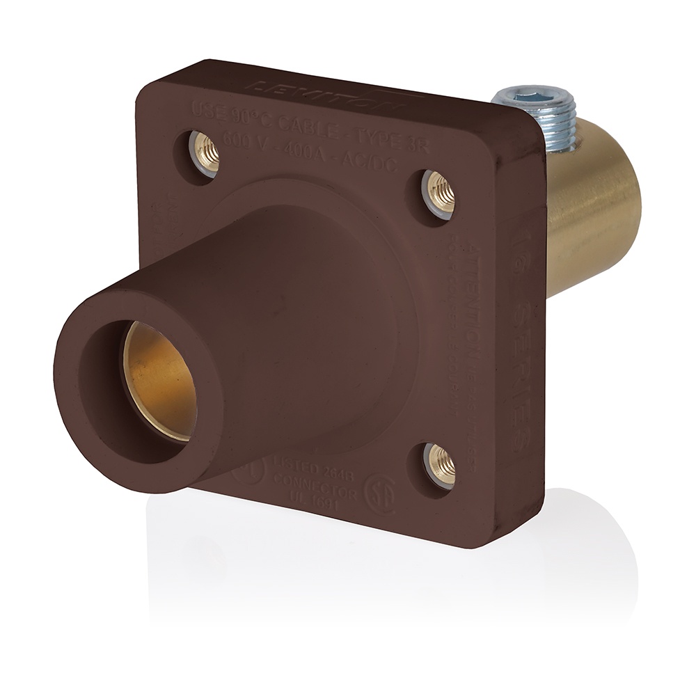 Leviton® 16R22-1H Single Pole Receptacles, 20 A, 2/0 to 4/0 AWG Wire