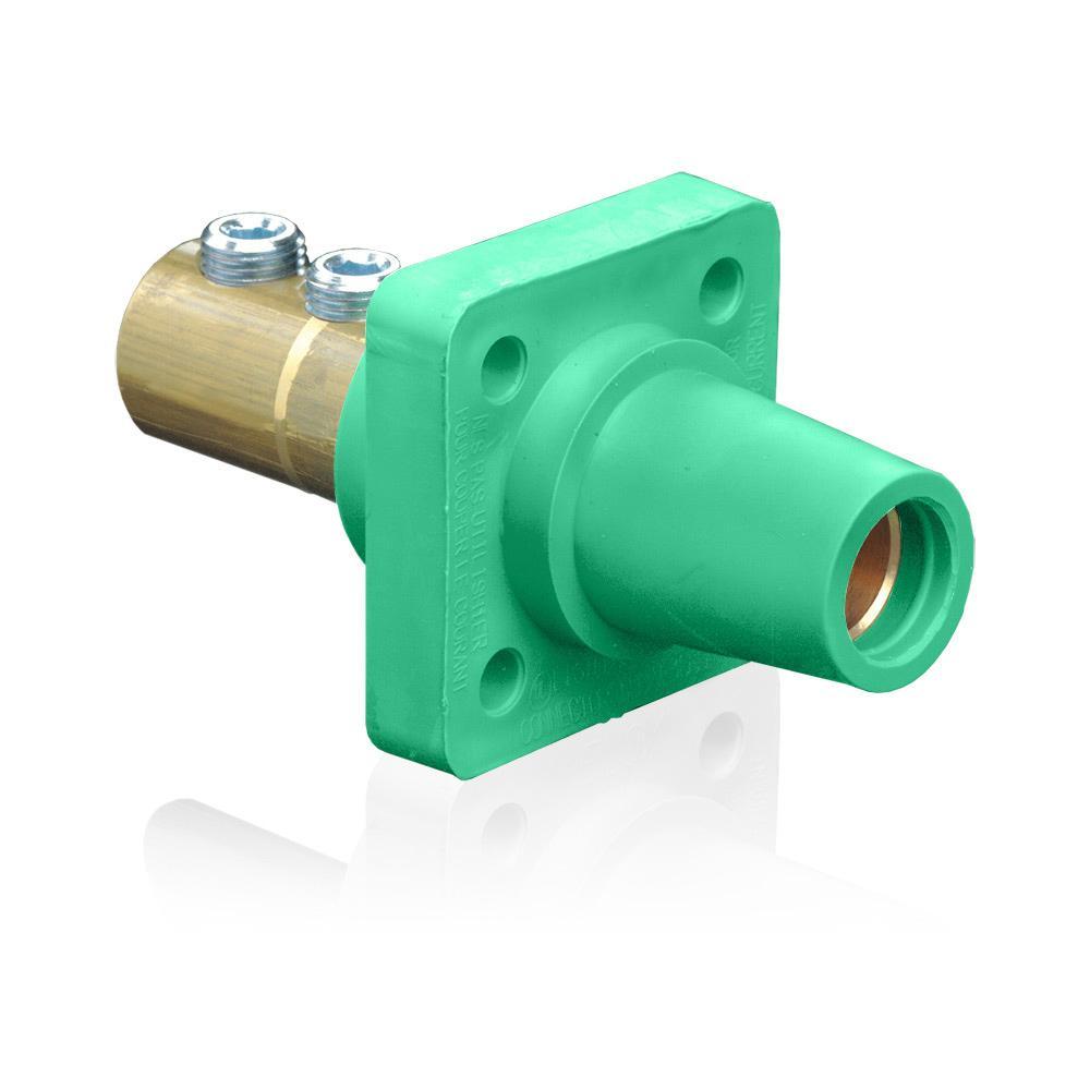 Leviton® 16R22-UG 16 Series 90 deg Cam Type Female Taper Nose Single Pole Receptacle, 600 V AC, 400 A, 1/0 to 4/0 AWG Wire, Double Set Screw Connection, NEMA 3R NEMA Rating