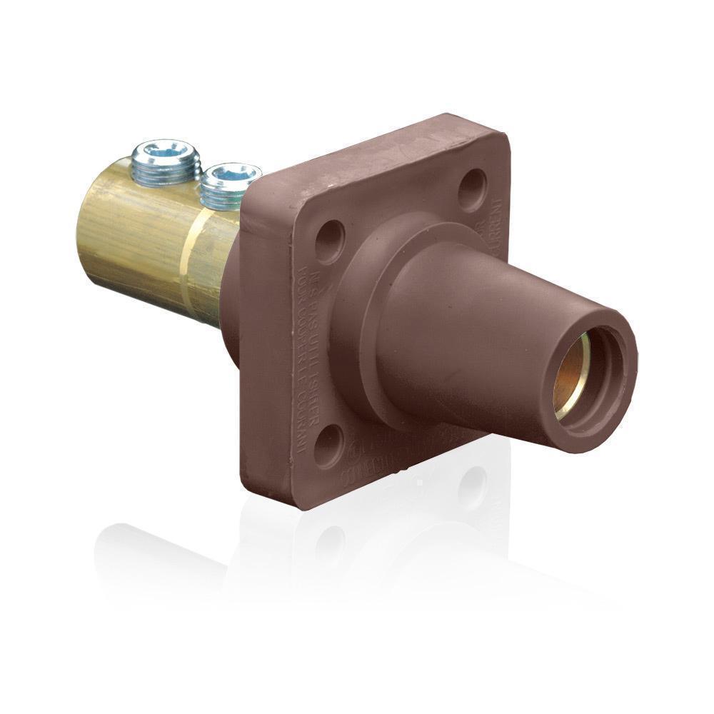 Leviton® 16R22-UH 16 Series 90 deg Cam Type Female Taper Nose Single Pole Receptacle, 600 V AC, 400 A, 1/0 to 4/0 AWG Wire, Double Set Screw Connection, NEMA 3R NEMA Rating