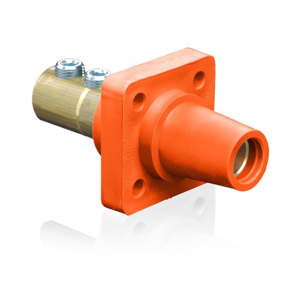 Leviton® 16R22-UO 16 Series 90 deg Cam Type Female Taper Nose Single Pole Receptacle, 600 V AC, 400 A, 1/0 to 4/0 AWG Wire, Double Set Screw Connection, NEMA 3R NEMA Rating