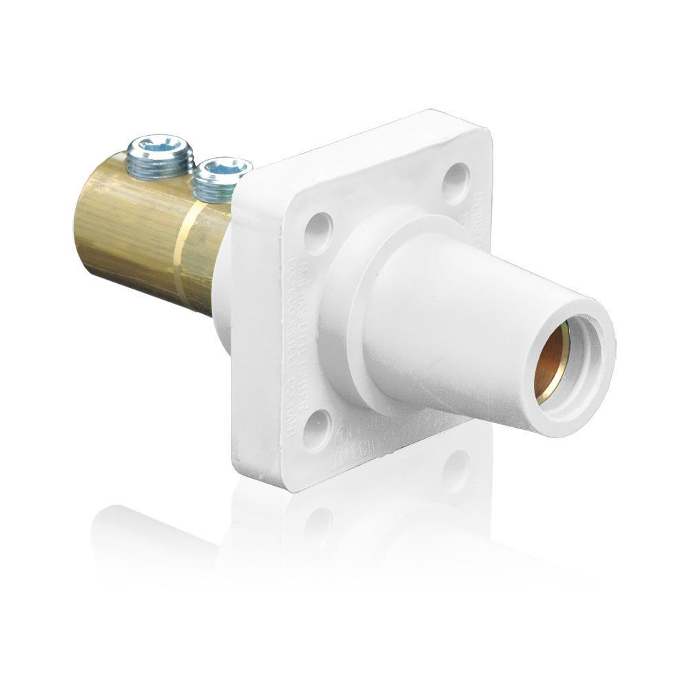 Leviton® 16R22-UW 16 Series 90 deg Cam Type Female Taper Nose Single Pole Receptacle, 600 V AC, 400 A, 1/0 to 4/0 AWG Wire, Double Set Screw Connection, NEMA 3R NEMA Rating