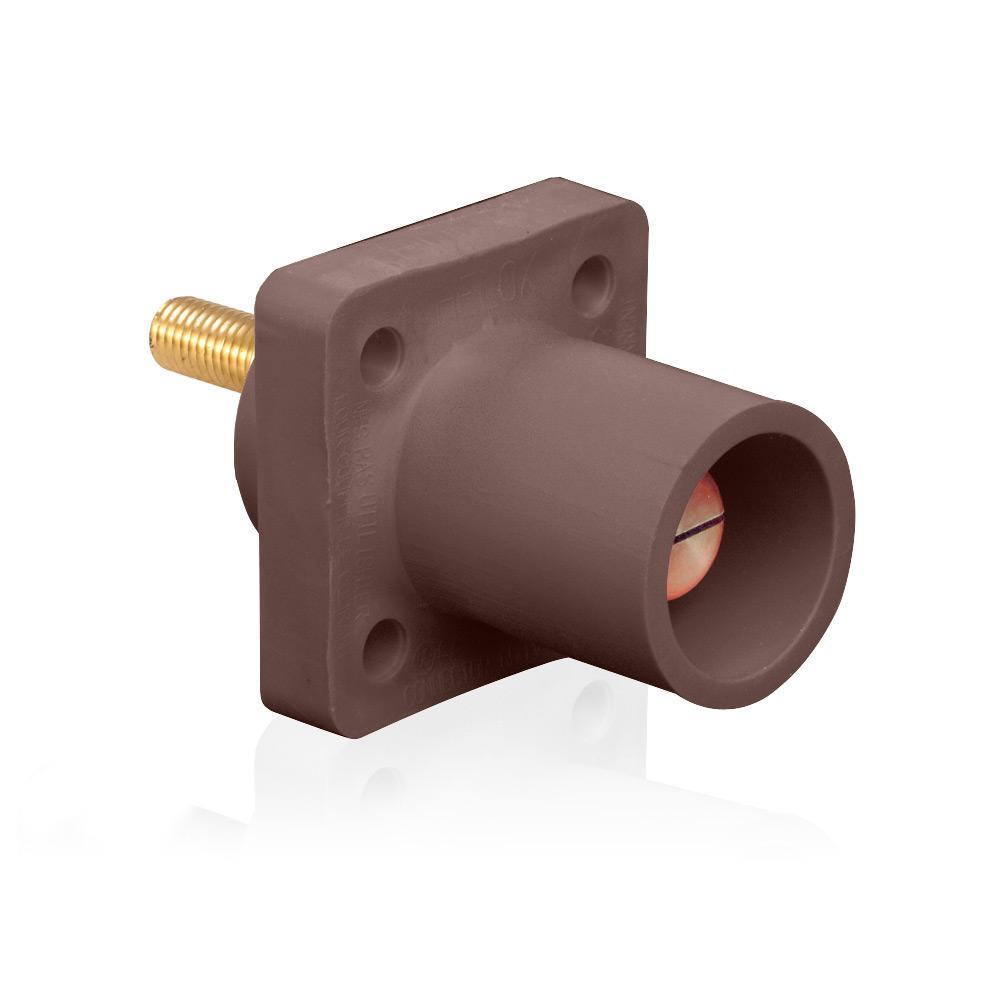 Leviton® Rhino-Hide® 16R23-1UH 16 Series 90 deg Cam Type Male Taper Nose Single Pole Receptacle, 600 V AC, 400 A, 2 to 4/0 AWG Wire, Threaded/Stud Connection, NEMA 3R NEMA Rating