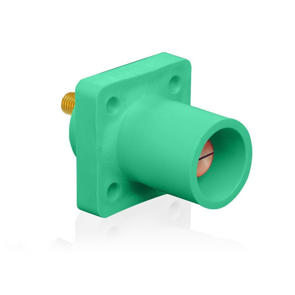 Leviton® Rhino-Hide® 16R23-UG 16 Series 90 deg Cam Type Male Taper Nose Single Pole Receptacle, 600 V AC, 400 A, 2 to 4/0 AWG Wire, Threaded/Stud Connection, NEMA 3R NEMA Rating