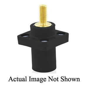 Leviton® Rhino-Hide® 16R23-1UO 16 Series 90 deg Cam-Type Taper Nose Single Pole Receptacle, 600 V AC/DC, 400 A, 2 to 4/0 AWG Wire, 1-1/8 in Male Threaded Stud Connection, NEMA 3R NEMA Rating