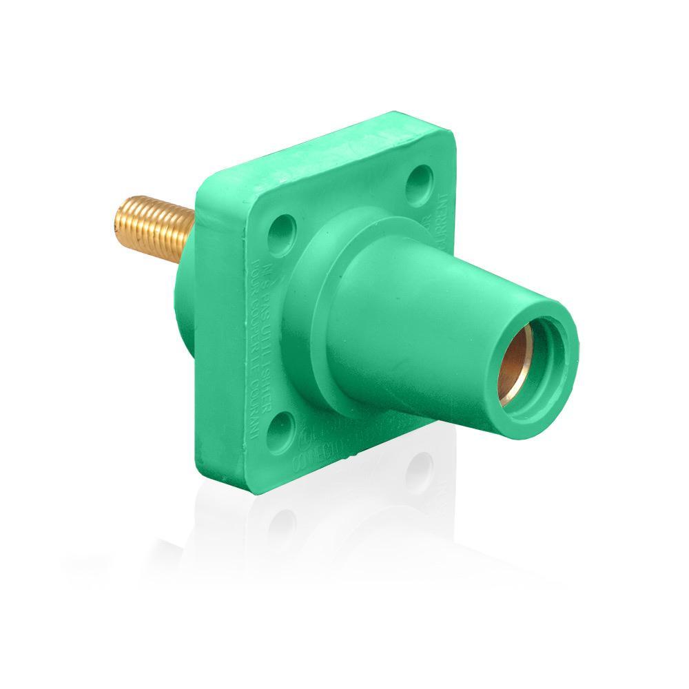 Leviton® Rhino-Hide® 16R24-1UG 16 Series 90 deg Cam-Type Taper Nose Single Pole Receptacle, 600 V AC/DC, 400 A, 2 to 4/0 AWG Wire, 1-1/8 in Female Threaded Stud Connection, NEMA 3R NEMA Rating