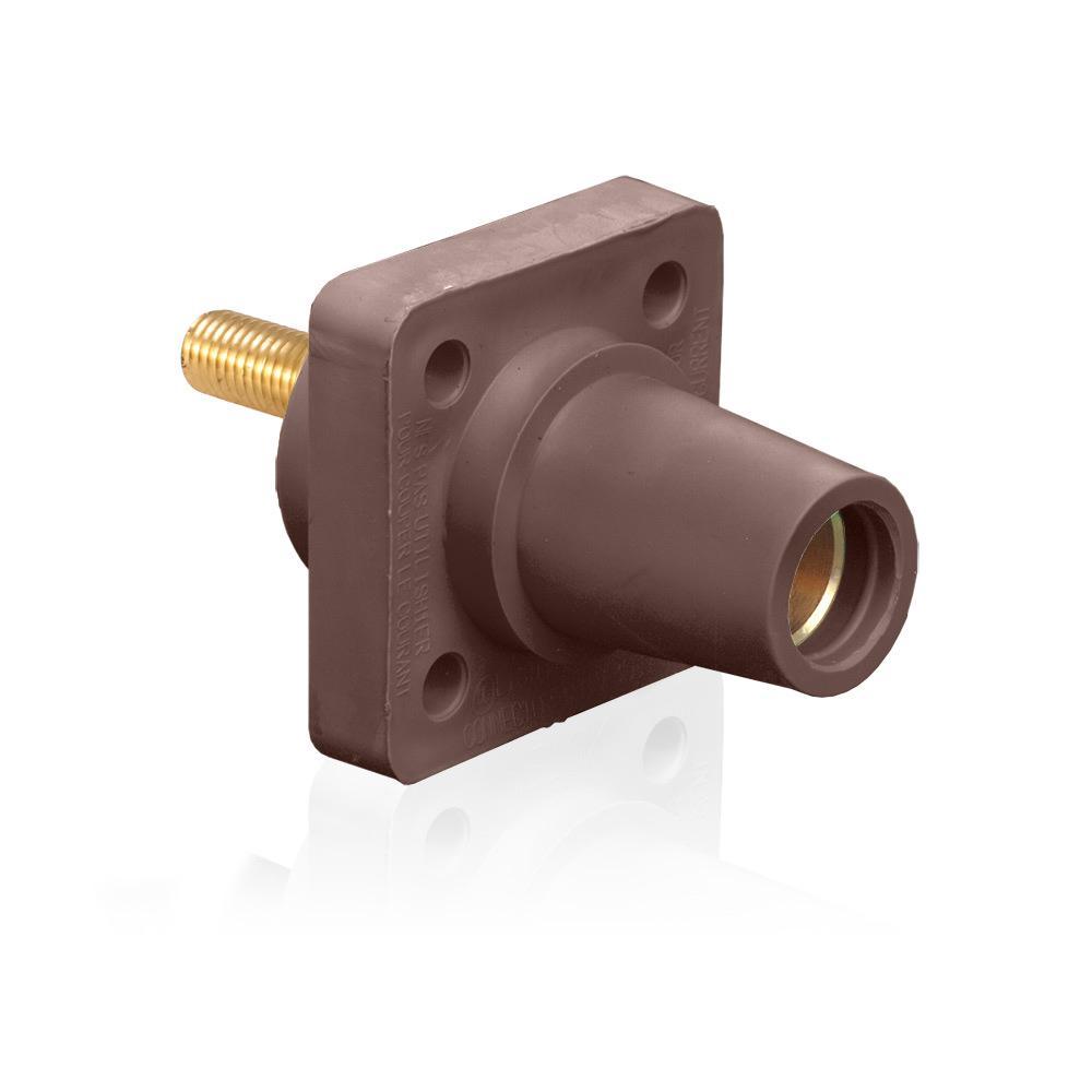 Leviton® Rhino-Hide® 16R24-1UH 16 Series 90 deg Cam Type Female Taper Nose Single Pole Receptacle, 600 V AC, 400 A, 2 to 4/0 AWG Wire, Threaded/Stud Connection, NEMA 3R NEMA Rating