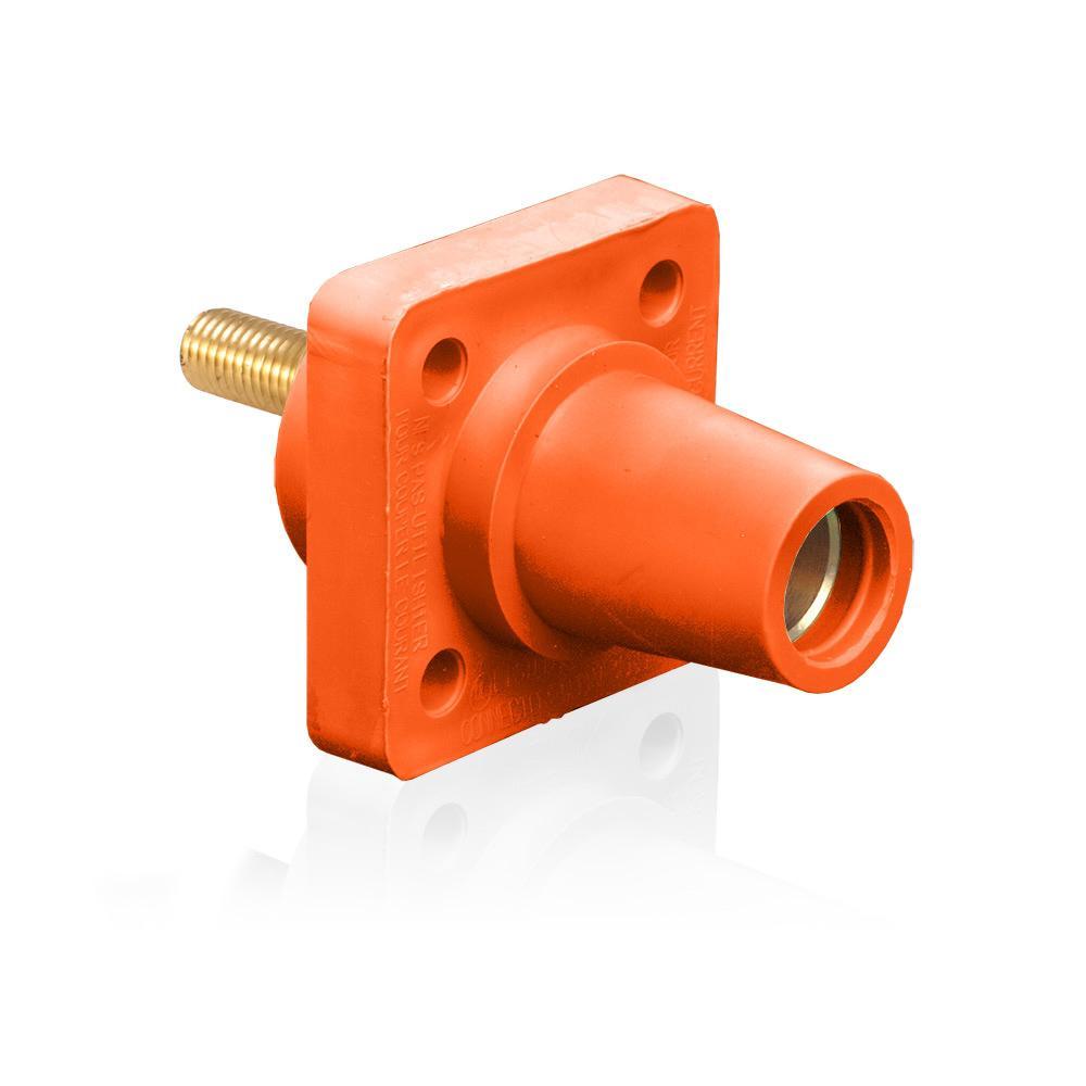 Rhino-Hide® 16R24-1UO 16 Series Cam Type Taper Nose 90 deg Female Single Pole Receptacle, 400 A, 2 to 4/0 AWG Wire, Threaded/Stud Connection, NEMA 3R NEMA Rating