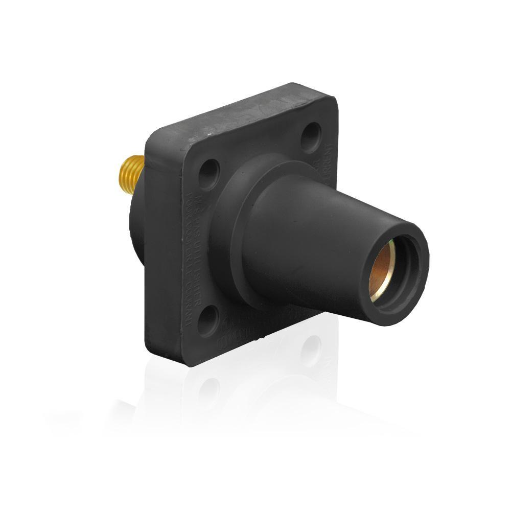 Leviton® Rhino-Hide® 16R24-UE 16 Series 90 deg Cam Type Female Taper Nose Single Pole Receptacle, 600 V AC, 400 A, 2 to 4/0 AWG Wire, Threaded/Stud Connection, NEMA 3R NEMA Rating