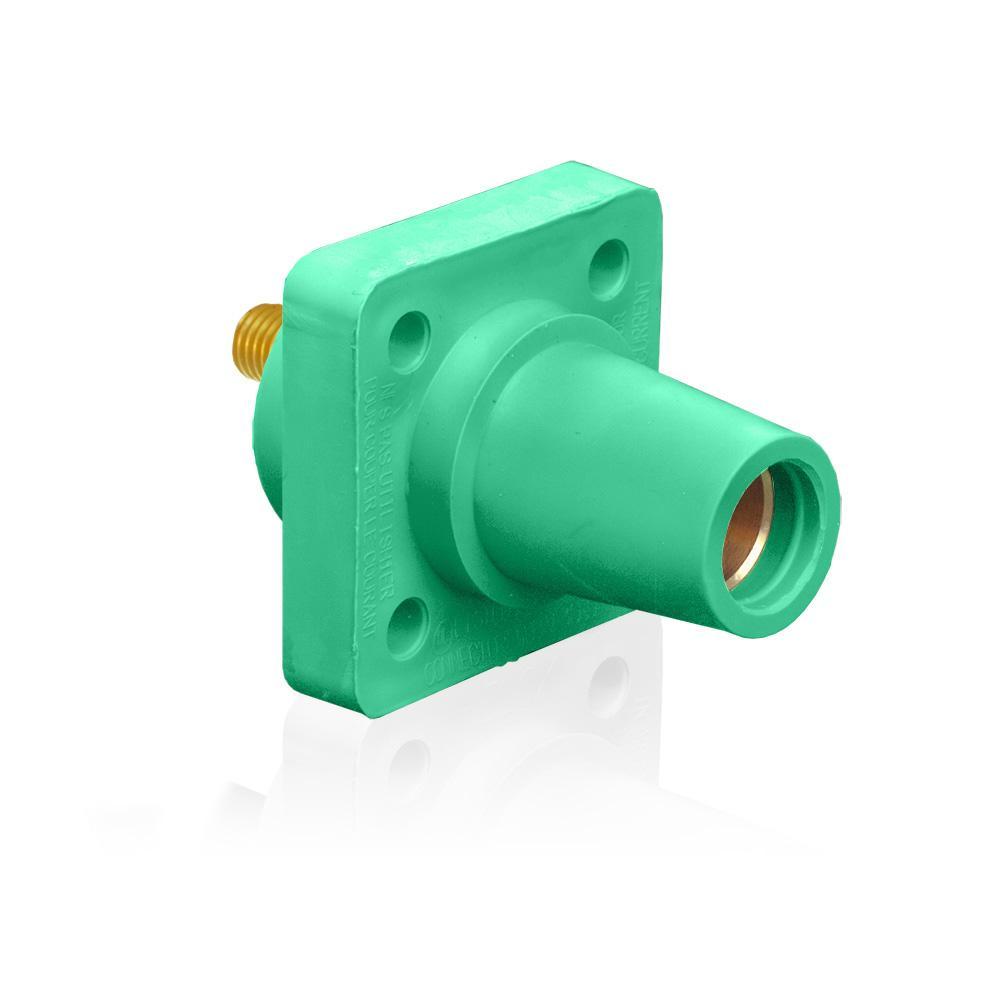 Leviton® Rhino-Hide® 16R24-UG 90 deg Cam Type Female Taper Nose Single Pole Receptacle, 600 V AC, 400 A, 2 to 4/0 AWG Wire, Threaded/Stud Connection, NEMA 3R NEMA Rating