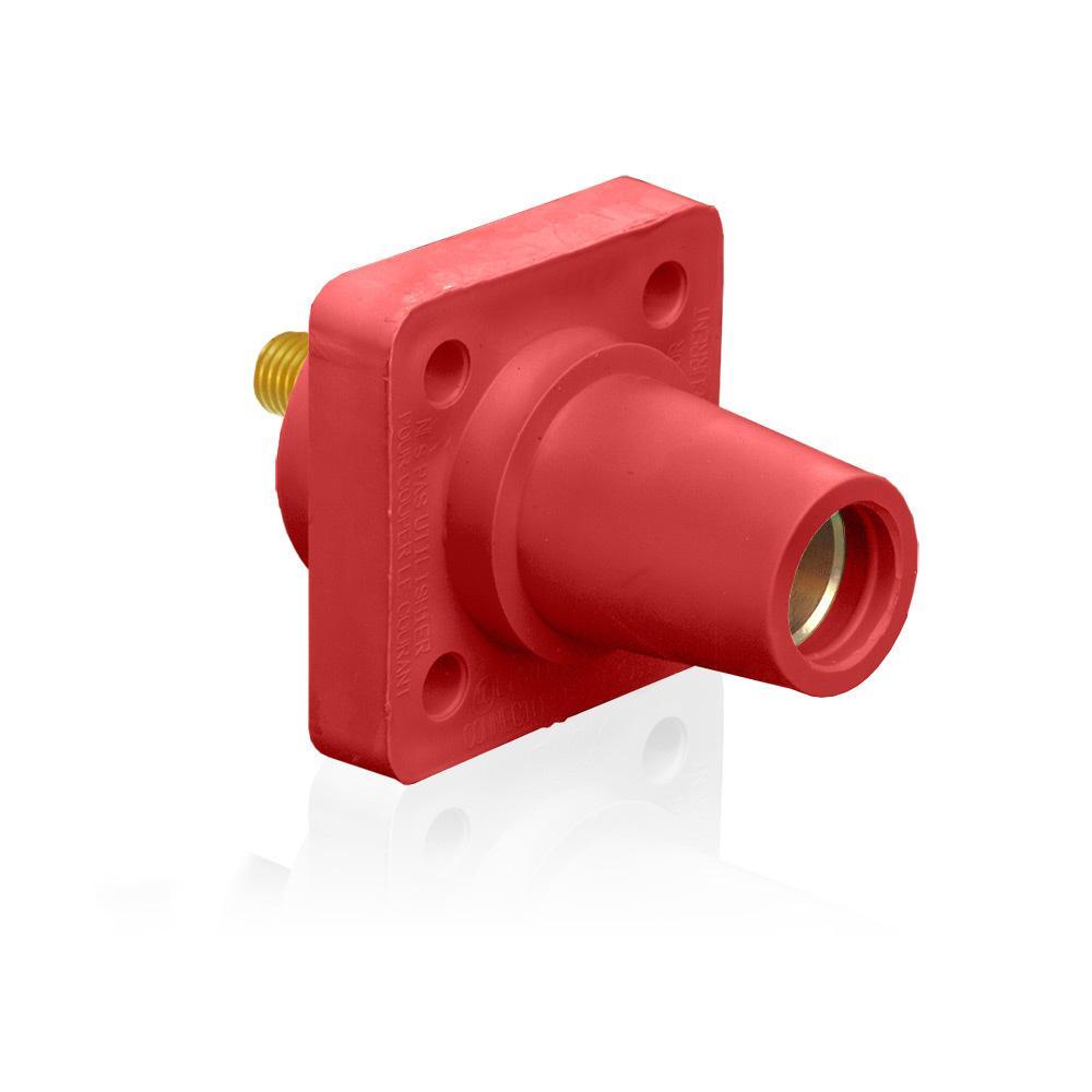 Leviton® Rhino-Hide® 16R24-UR 16 Series 90 deg Cam Type Female Taper Nose Single Pole Receptacle, 600 V AC, 400 A, 2 to 4/0 AWG Wire, Threaded/Stud Connection, NEMA 3R NEMA Rating