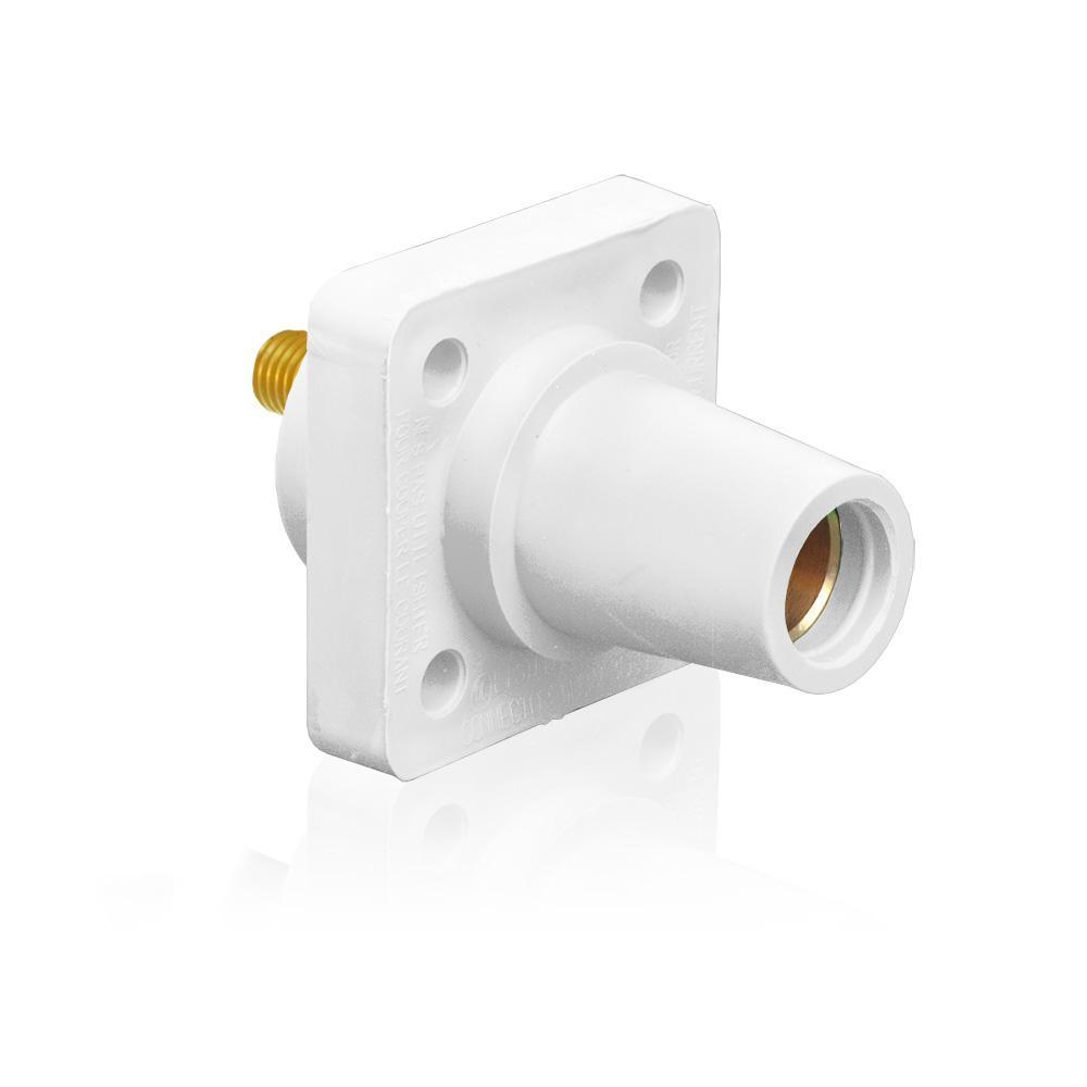 Leviton® Rhino-Hide® 16R24-UW 16 Series 90 deg Cam Type Female Taper Nose Single Pole Receptacle, 600 V AC, 400 A, 2 to 4/0 AWG Wire, Threaded/Stud Connection, NEMA 3R NEMA Rating